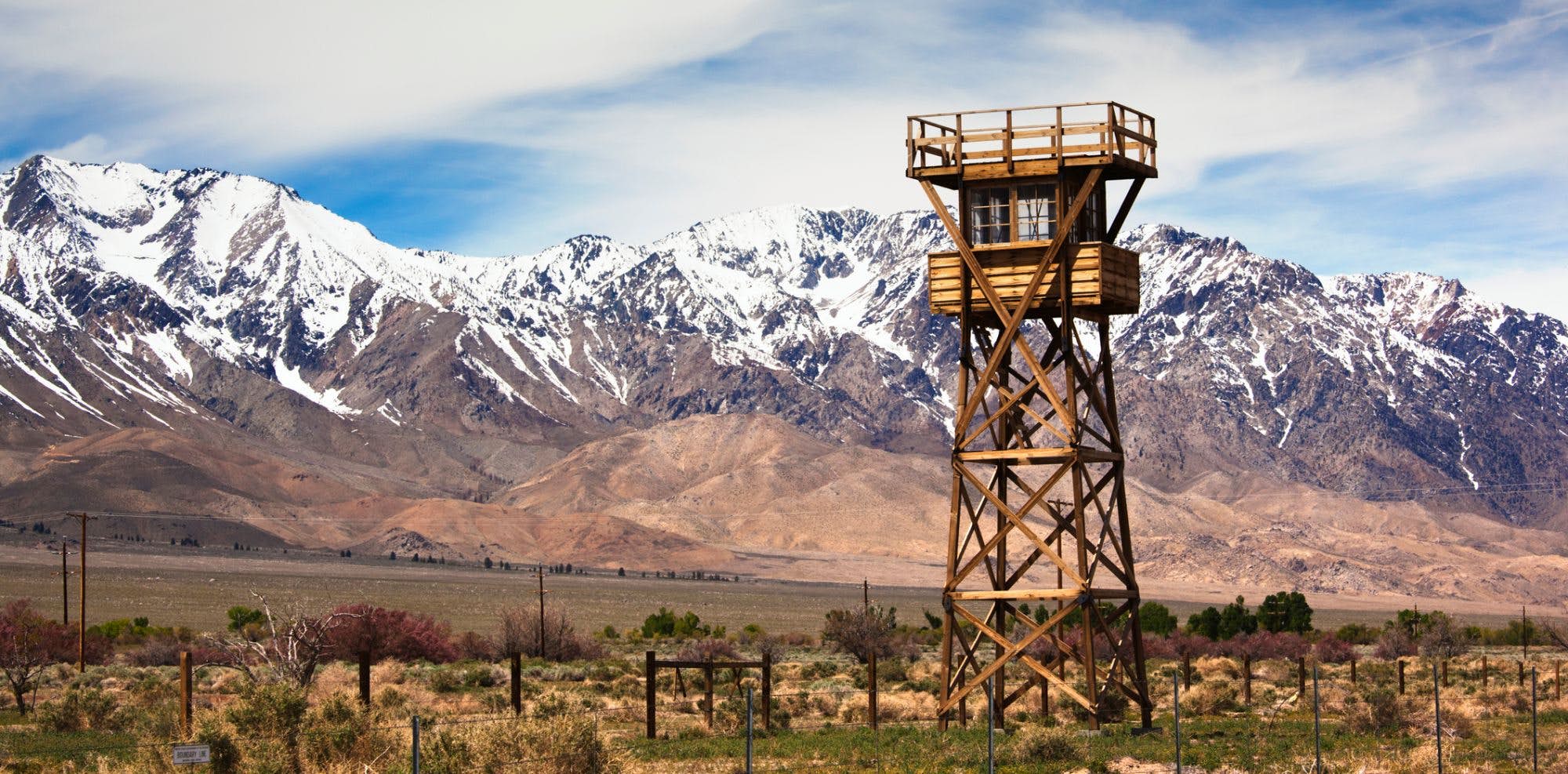 Manzanar National Historic Site, site of World War Two-era internment camp for Japanese-Americans, guard tower